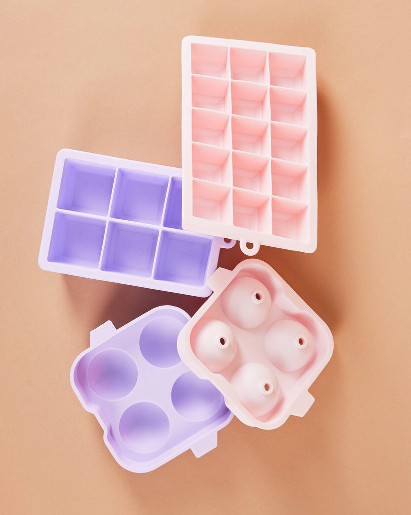 Isterningsbakke, rosa - 15 stk.